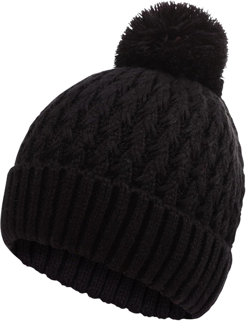 Peninpha Winter Hat for Kids Children, Girls Beanie with Pom Pom, Girls Accessories Knit Beanies Cap Age 7-12 - Image 1